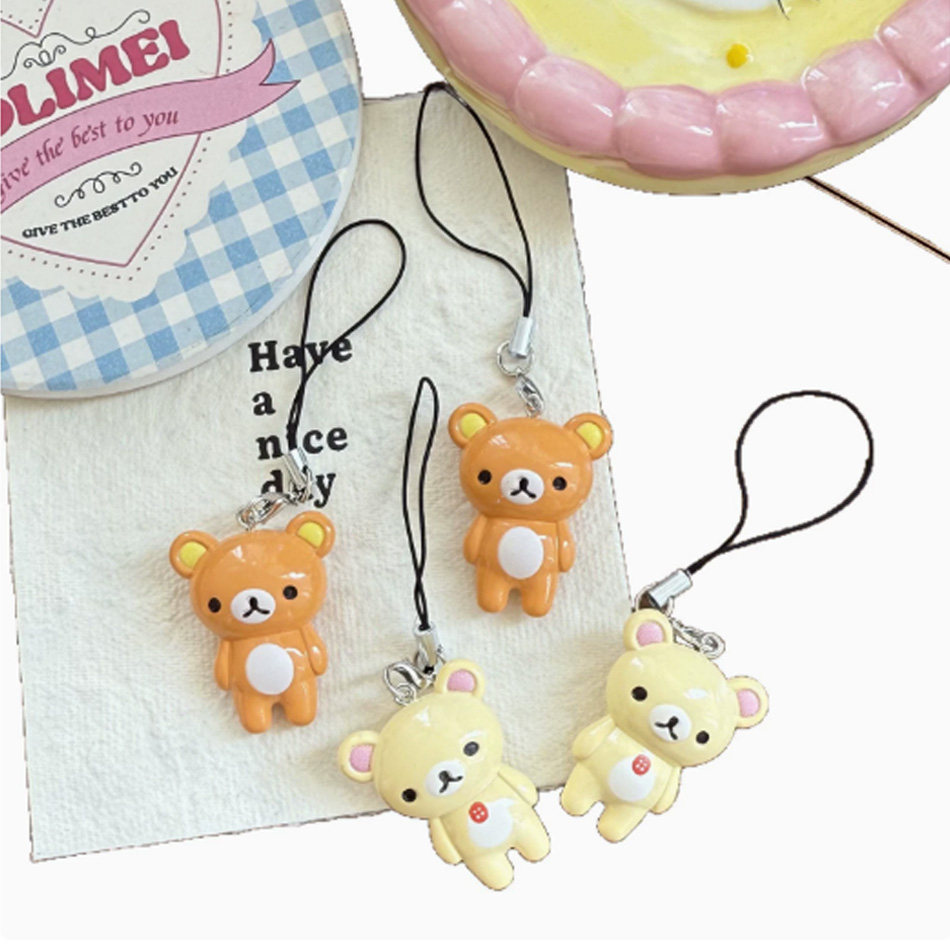 Phone Accessories Doll - 2pcs/set Kawaii Rilakkuma Easy Bear Keyrings