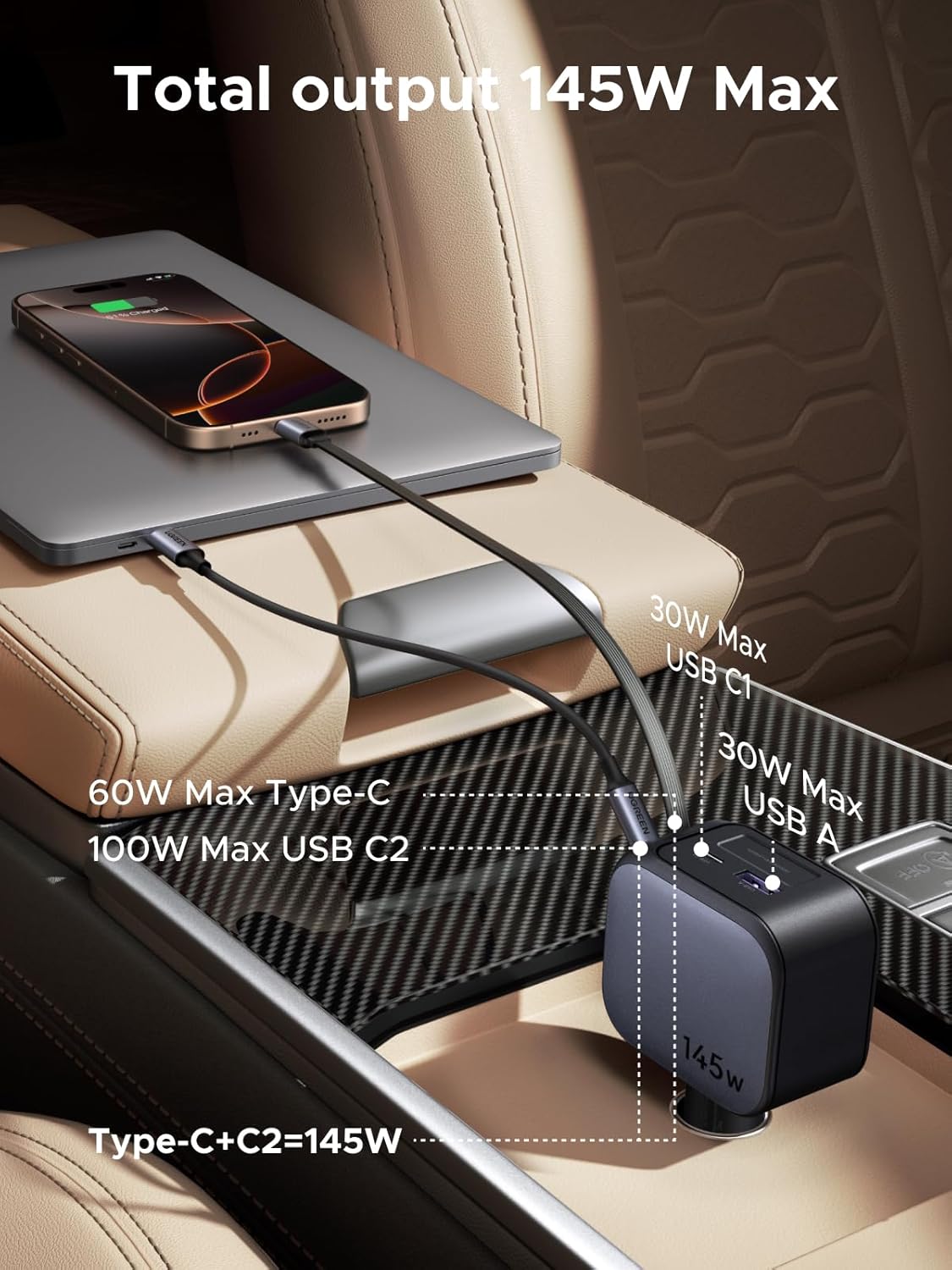 UGREEN 145W 3C1A Retractable C - Fast Charging Cable 评论和价格