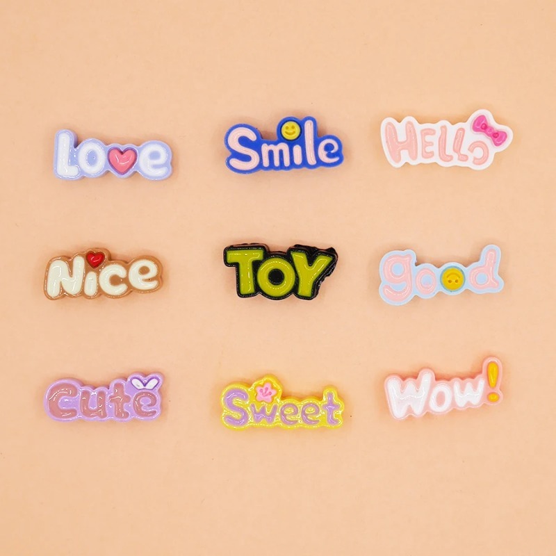 10Pcs Cute Flat Back Wow Luck  - Phone Accessories Baby 评论和价格
