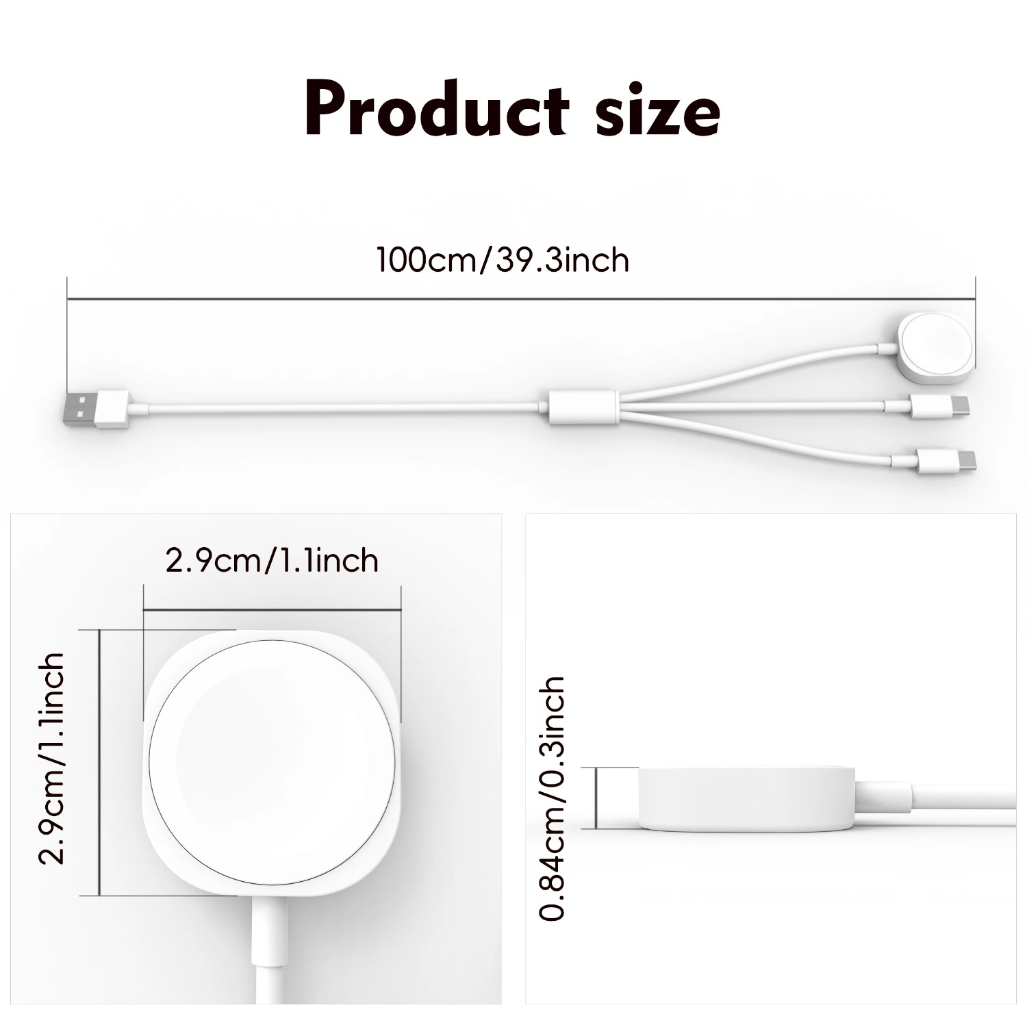 3 in 1  Magnetic Watch Charger - Fast Charging Cable 评论和价格
