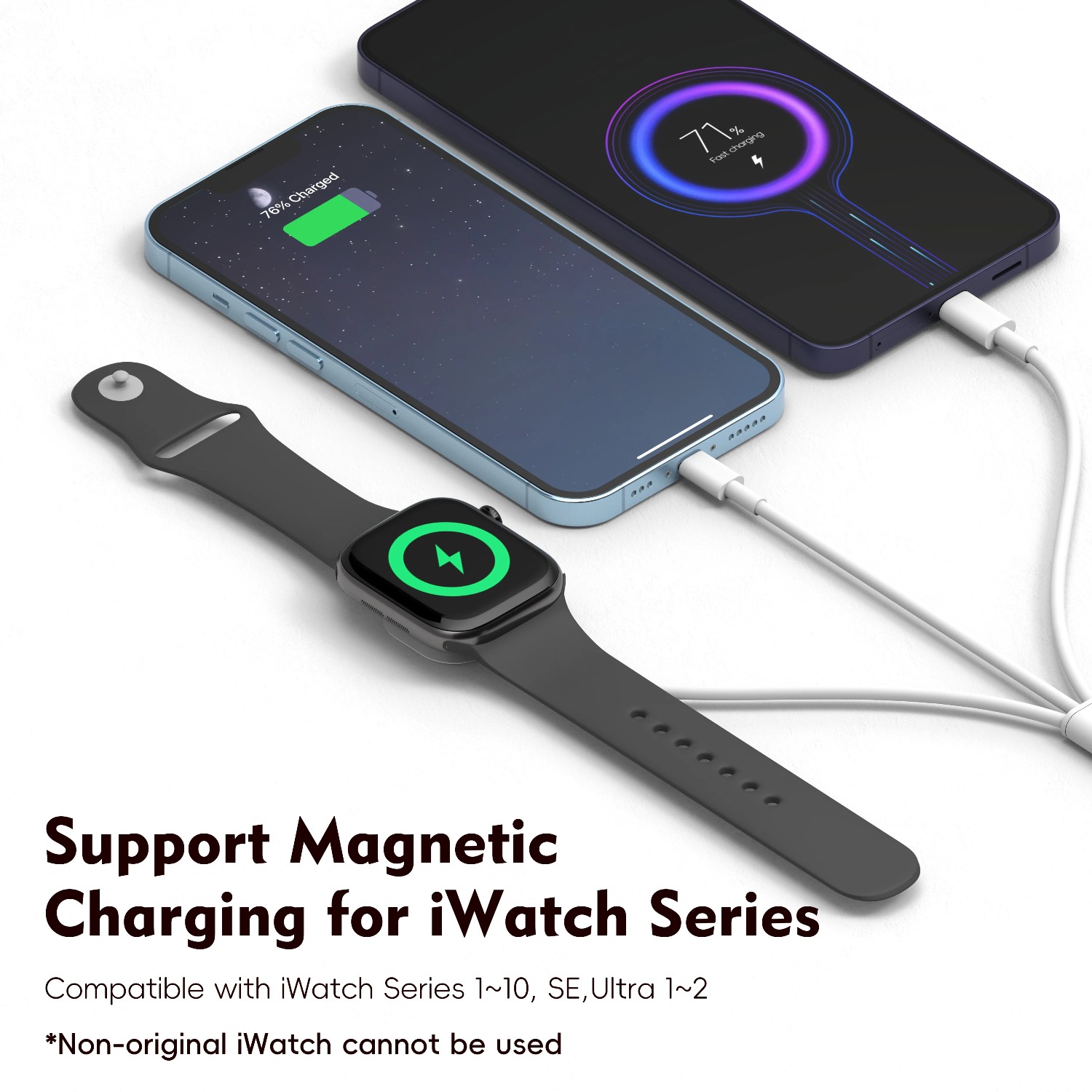 3 in 1  Magnetic Watch Charger - Fast Charging Cable 评论和价格